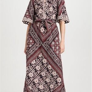 Sea New York Burgundy Floral Bandana Maxi Dress